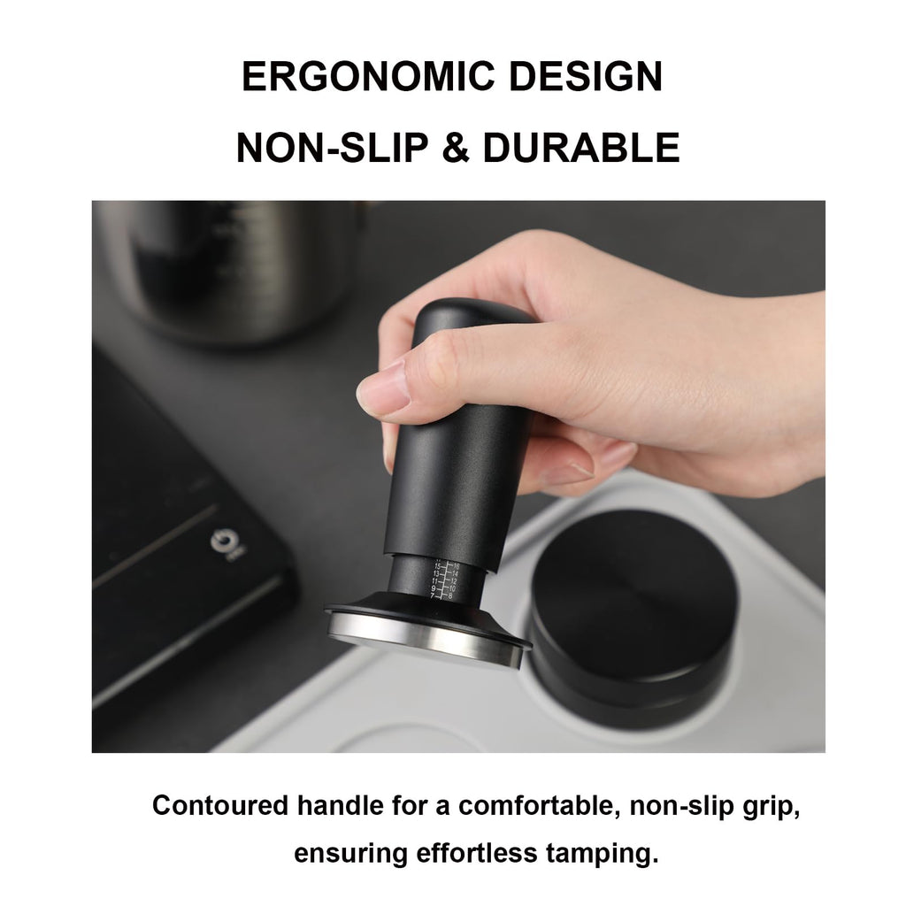 TFSWUFI 53mm Espresso Tamper,Spring Loaded Tamper with Stainless Steel Flat Base,Compatible with 53mm Portafilter,Coffee Tamper for Coffees Enthusiast and Home Barista