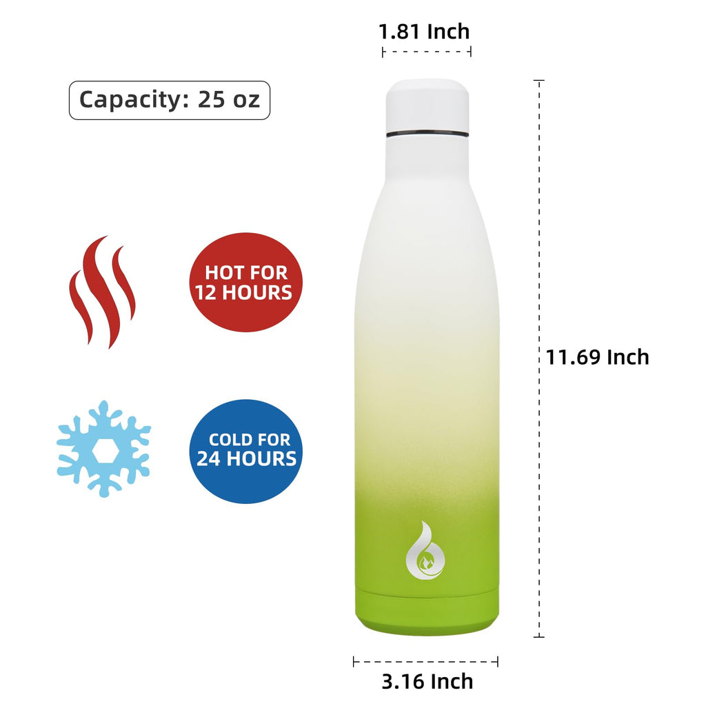 BJPKPK 25 oz Insulated Stainless Steel Water Bottle, Metal Sports Flask
