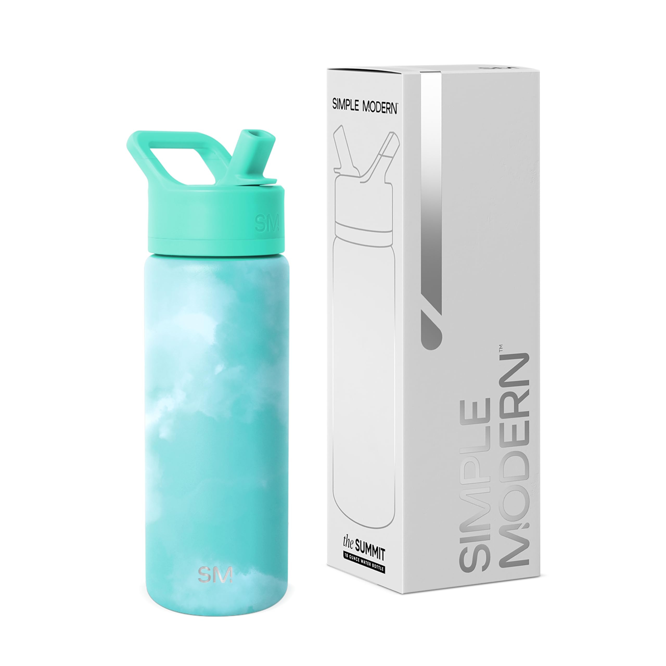 Simple Modern Insulated Water Bottle with Straw | 18oz | Tie Dye
