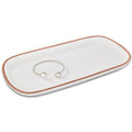 Mora Ceramic Decorative Tray - Rectangle 10in Dish for Jewelry, Soap Dispenser, Perfume, Makeup, Accessories, Candle, in the Bathroom Vanity, Bedside, or Kitchen Counter. Cute Organizers - White
