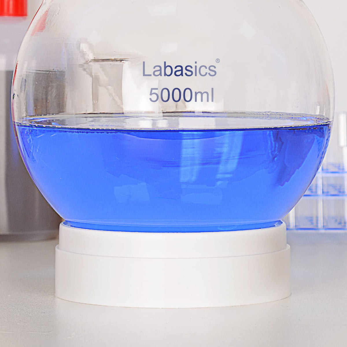 Labasics Plastic Flask Stand, Stackable Polypropylene Round Bottom Flask Stand Flask Holder for Round Bottom Flasks up to 10 L, 160 mm
