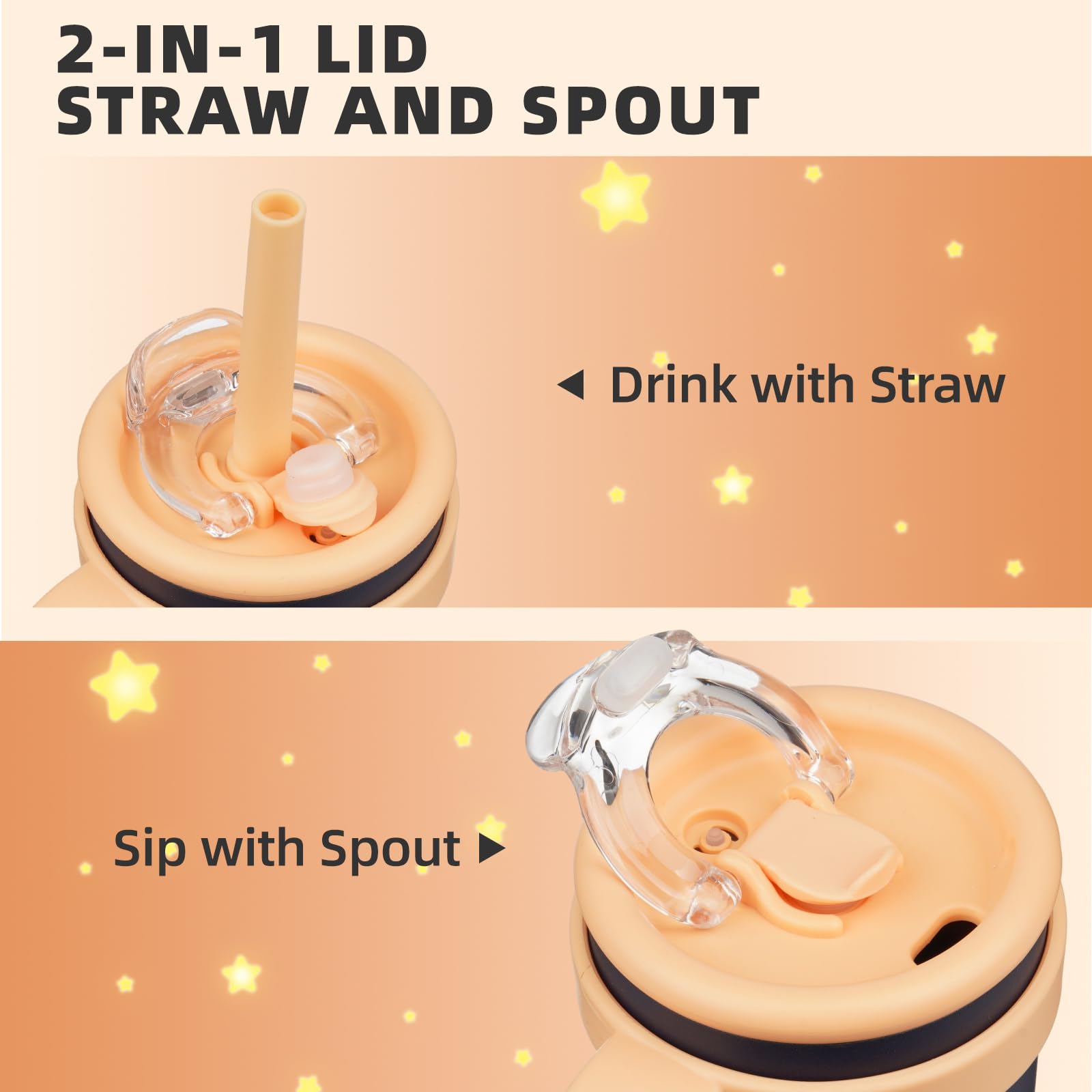 Konokyo 14 oz Tumbler with Handle and Straw, Insulated Travel Mug