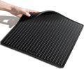 Silicone Coffee Mat for Breville 870/880, 13.78 x 13.78inch, 0.24in Raised Lip Spill-proof, Under Coffee Maker, Coffee Pot Bar Station for Countertop Kitchen, Black