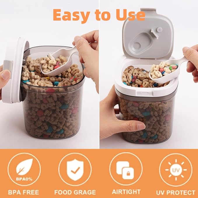 4PCS Coffee Storage Containers, BPA Free Plastic Kitchen Canisters Set for Ground Coffee, Spices, Herbs, Candy, Snacks, FA-G310074