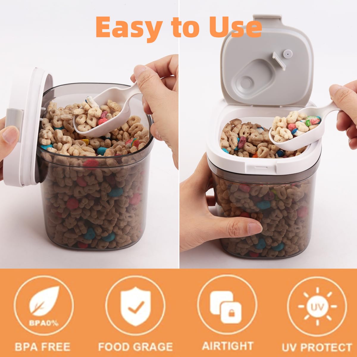 LANGMINGDE 4PCS Coffee Storage Containers, BPA Free Plastic Kitchen Canisters Set for Ground Coffee, Spices, Herbs, Candy, Snacks, FA-G310074