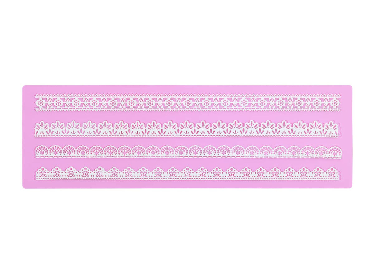 Embossing Lace Fondant Molds - Rose Flower Cake Lace Molds Set of 3