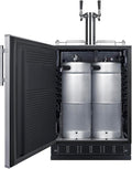 Summit Appliance 24" Wide Wine Kegerator/Refrigerator Combo, Black Interior, Caster Wheels, Residential/Commercial Use (LHD, Wine)