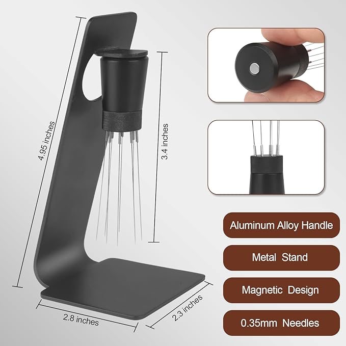 51mm Espresso Tamper Set - Dual-Spring Calibrated Coffee Tamper, 8-Needle WDT Tool Espresso Distribution Tool, Magnetic Aluminum Dosing Funnel, Reusable Puck Screen, Fit for 51mm Portafilters