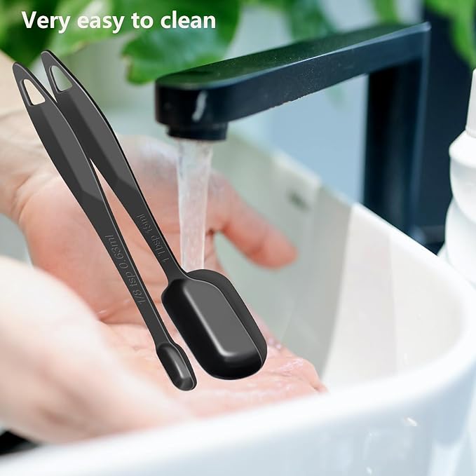 2 Pcs 1/2 Teaspoon(2.5 mL | 1/2 Tsp | 1/6 Tbsp | 2.5 cc | 1/16 oz) Stainless Steel Single Measuring Spoon, Long Handle Metal Measuring Spoon, Kitchen Gadgets for Cooking & Baking(Black)