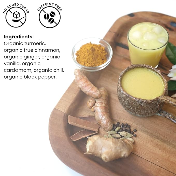 Nature's Harvest - Turmeric Latte Mix, Add on Golden Milk Tea, Smoothies and Other Drinks, Turmeric Spice Blend, Caffeine-Free Coffee Alternative, 2.12 oz Pack, 30 Servings