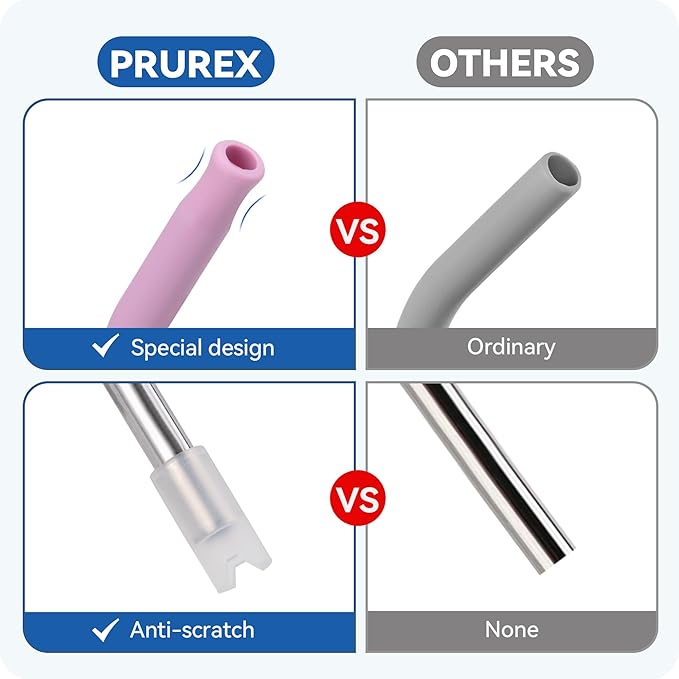 Reusable Stainless Steel Straws with Silicone Tip for Stanley 30oz, Metal Drinking Straws for 30oz Tumbler,3 Bent Tubes & 6 Tips& 1 Cleanr Brush (Iris)