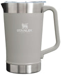 Stanley Stay-Chill Pitcher 64 oz | Cold Water, Beer, and Drink Pitcher with Lid | Large Capacity Durable Beverage Container with Handle | Insulated Stainless Steel | BPA-Free | Ash
