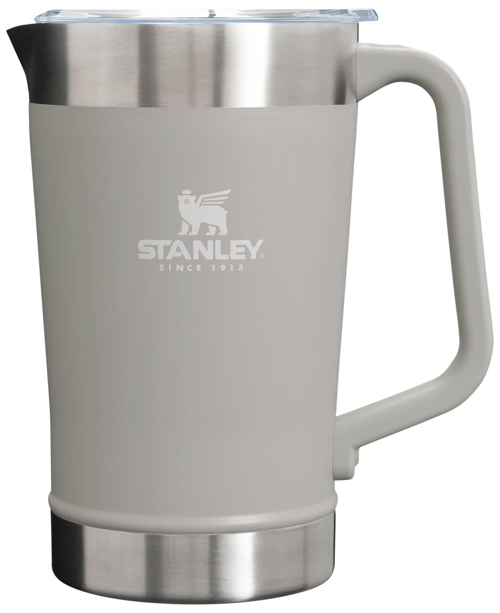 Stanley Stay-Chill Pitcher 64 oz | Cold Water, Beer, and Drink Pitcher with Lid | Large Capacity Durable Beverage Container with Handle | Insulated Stainless Steel | BPA-Free | Ash