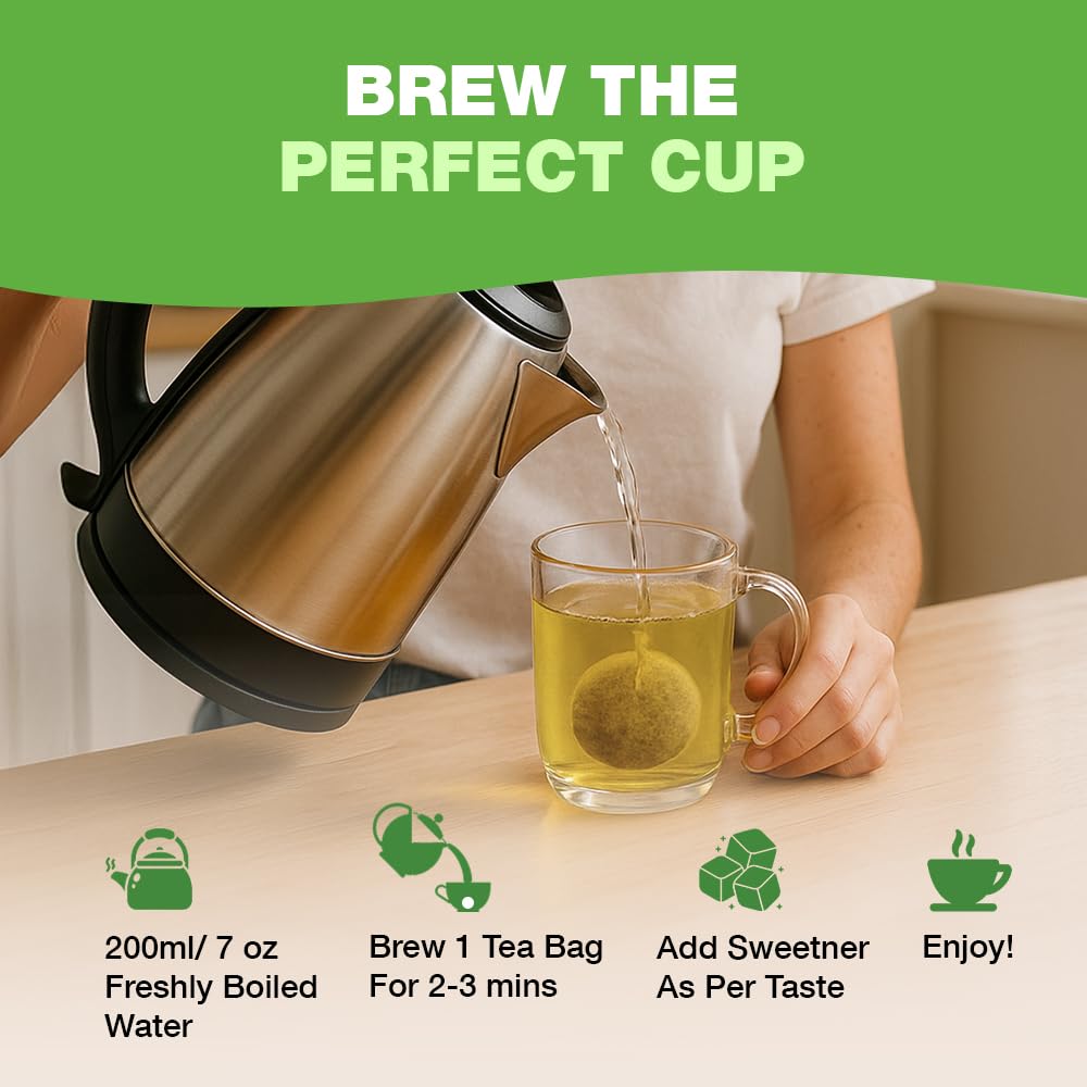 HANDPICK, Organic Moringa Tea Bags (100 Count), Pure Moringa Leaves | Authentic Indian Origin | Caffeine Free, Non GMO | Round Eco-conscious Teabags