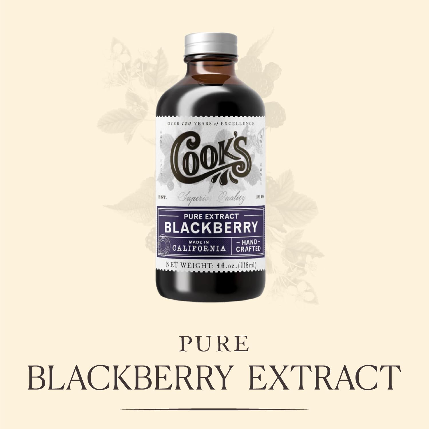 Cook's Pure Blackberry Extract for Jams, Jellies & Syrup, 128 oz (1 Gallon)