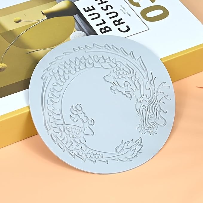 TUKE 3D Cake Lace Mold Fondant Silicone Mold Lace Mat Embosser Texture Silicone Mould Fondant Chocolate Stencil Border Bakeware Cake Decorating (J_ Dragon)