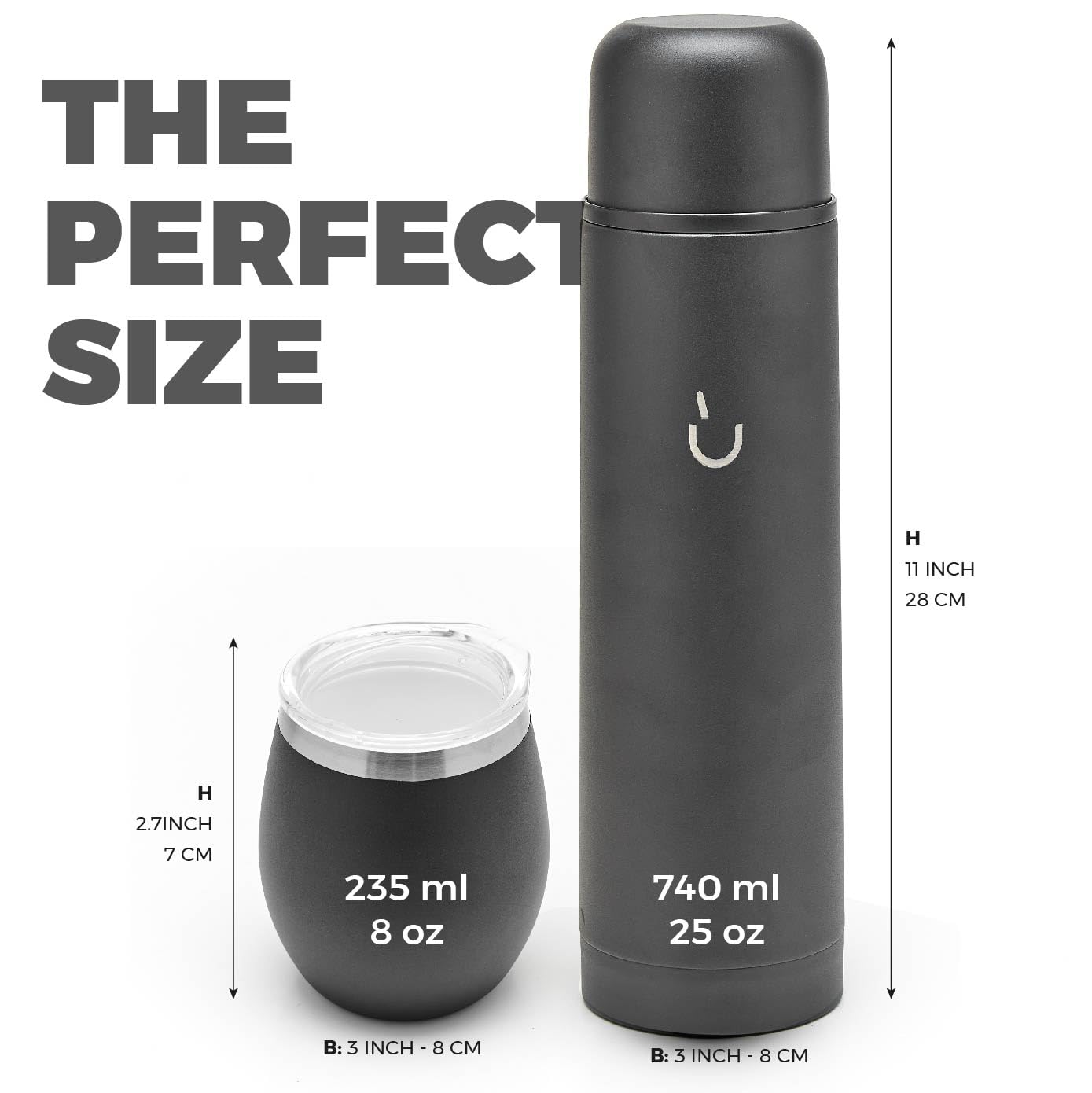BALIBETOV 25 fl oz Yerba Mate Set, Stainless Steel Mate Gourd, Thermal Flask & Bombilla Straw, Complete Mate Kit, Double Wall Insulated, BPA Free, Dishwasher Safe