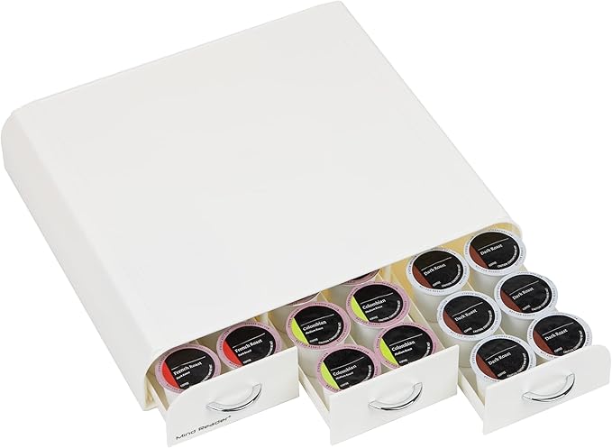 Mind Reader Single Serve Coffee Pod Organizer with 3 Drawers, 36 Pod Capacity, Countertop