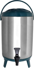Stainless Steel Insulated Beverage Dispenser – Insulated Thermal Hot and Cold Coffee Carafe – 12 Liter Drink Dispenser with Spigot for Hot Water, Tea & Coffee, Cold Milk, Juice & More TEAL