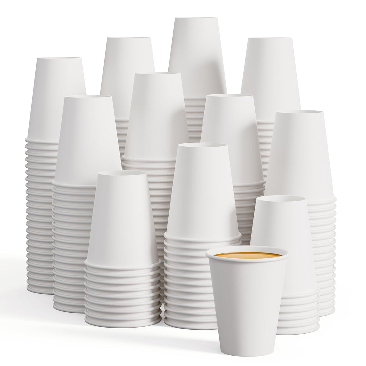 LITOPAK 400 Pack 8 oz Paper Cups, White Disposable Coffee Cups