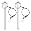 uxcell 2 Pcs Quick Release Pin, 5/16" x 4"(Dia. x L) Push-Button Ball Locking Pin 304 Stainless Steel Ring Handle Locking Pin with Wire for Audio Bimini Top Marine, Silver