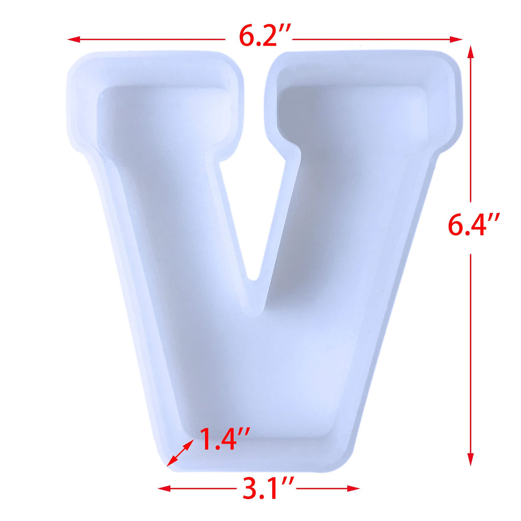 ESEDAGE 6 inch 26 Pack English Alphabet Silicone Letter Mold - Capital & Large Letter Resin Casting Mold
