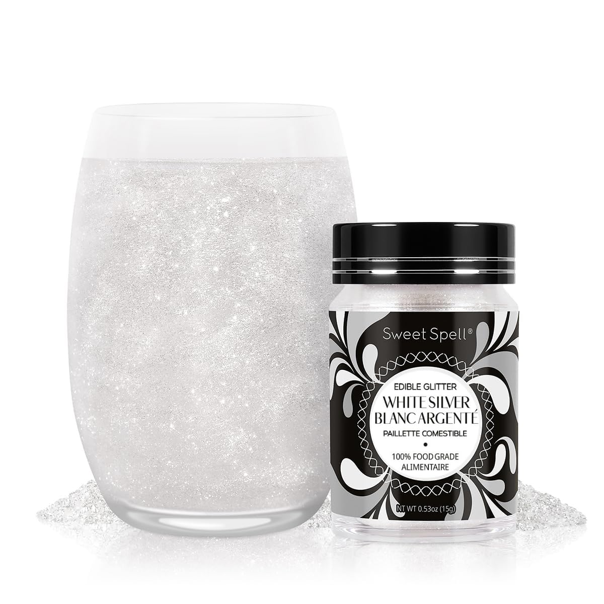 Sweet Spell Pearl Edible Glitter for Drinks, Cocktails, Cakes, Food Grade