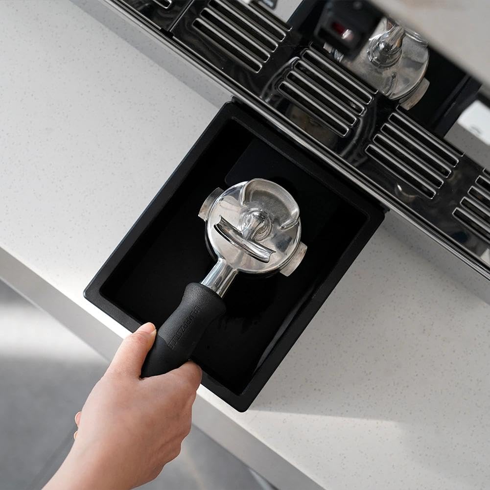 watchget Espresso Knock Box Portafilter Tamping Stand, Black