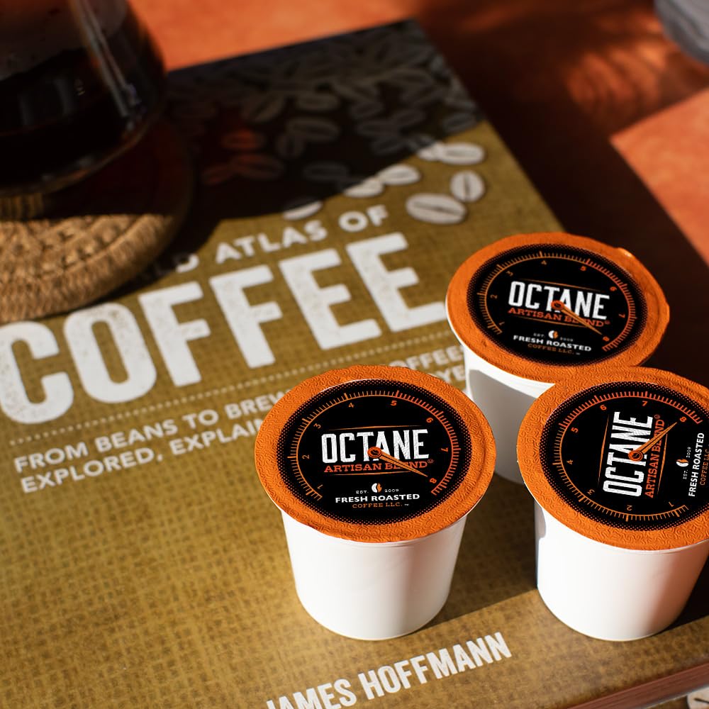 Fresh Roasted Coffee, Octane Italian K-Cup Pods for Keurig Brewers, Dark Roast, Kosher, 24 Count (Pack of 1)