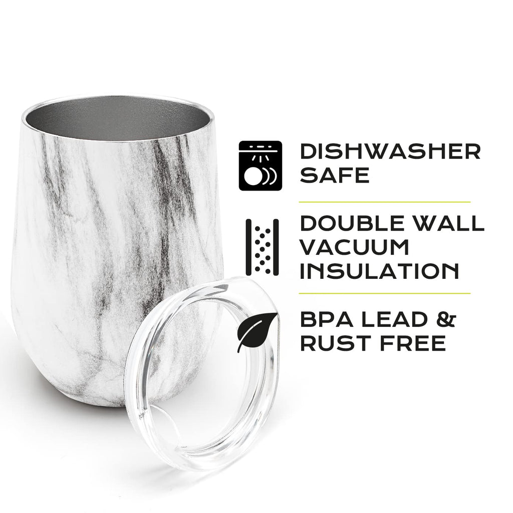 BALIBETOV 5-Piece Large Yerba Mate Cup and Bombilla Kit – Yerba Mate Gourd with Lid, 2 Bombilla Mate Straws, Cleaning Brush, Double-Wall Stainless Steel Mate Cup Set