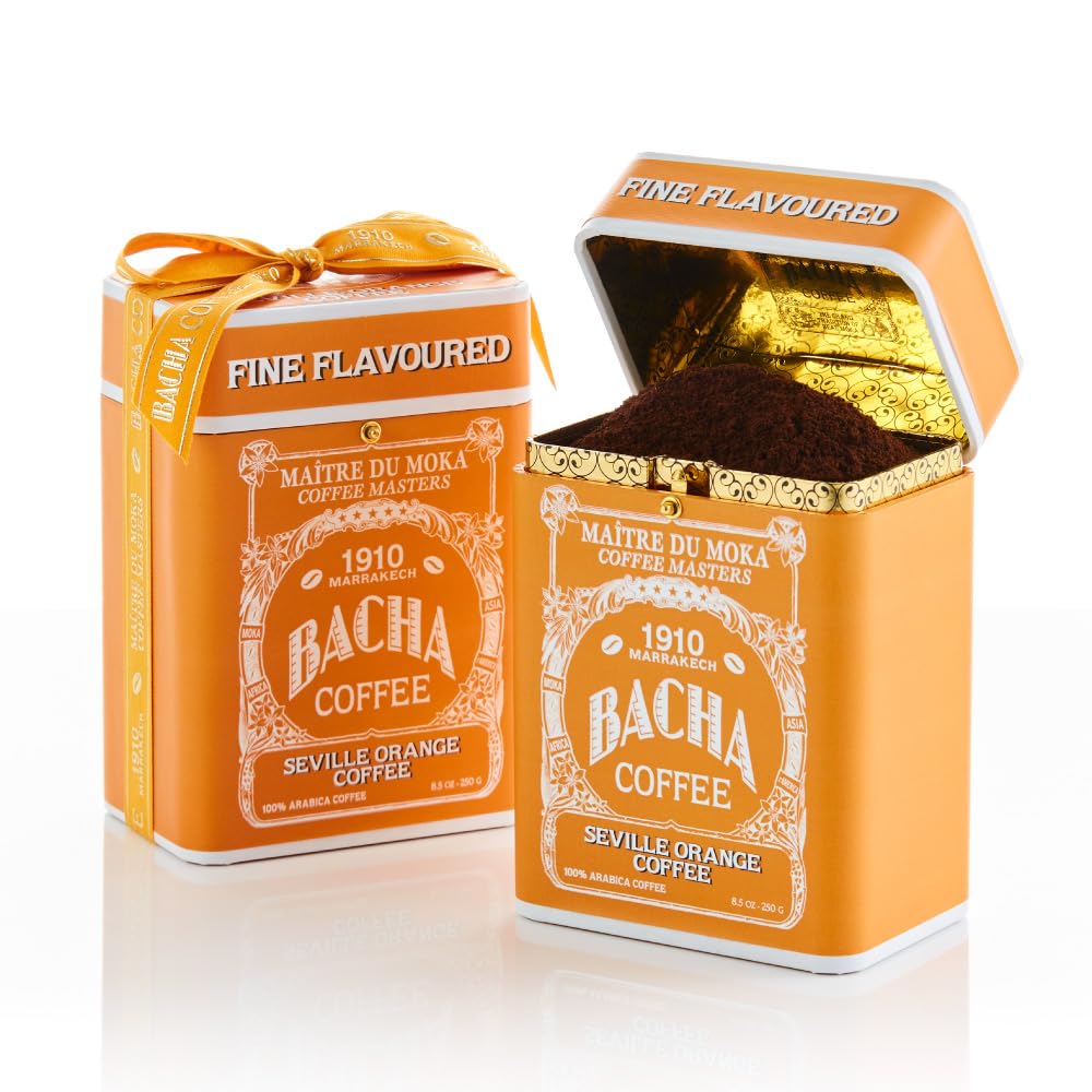 Bacha Coffee | Seville Orange Fine Flavoured, Ground Beans, Medium Roast, 100% Arabica Specialty Coffee, 250g Signature Nomad Collection, Gift Box