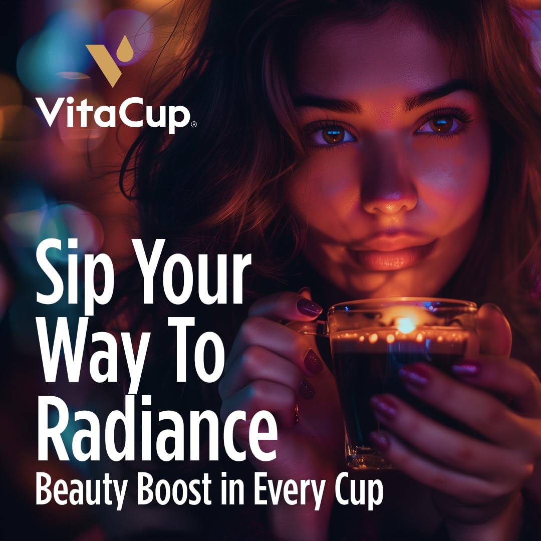 VitaCup Beauty Collagen Medium Dark Roast Coffee Pods, 16ct