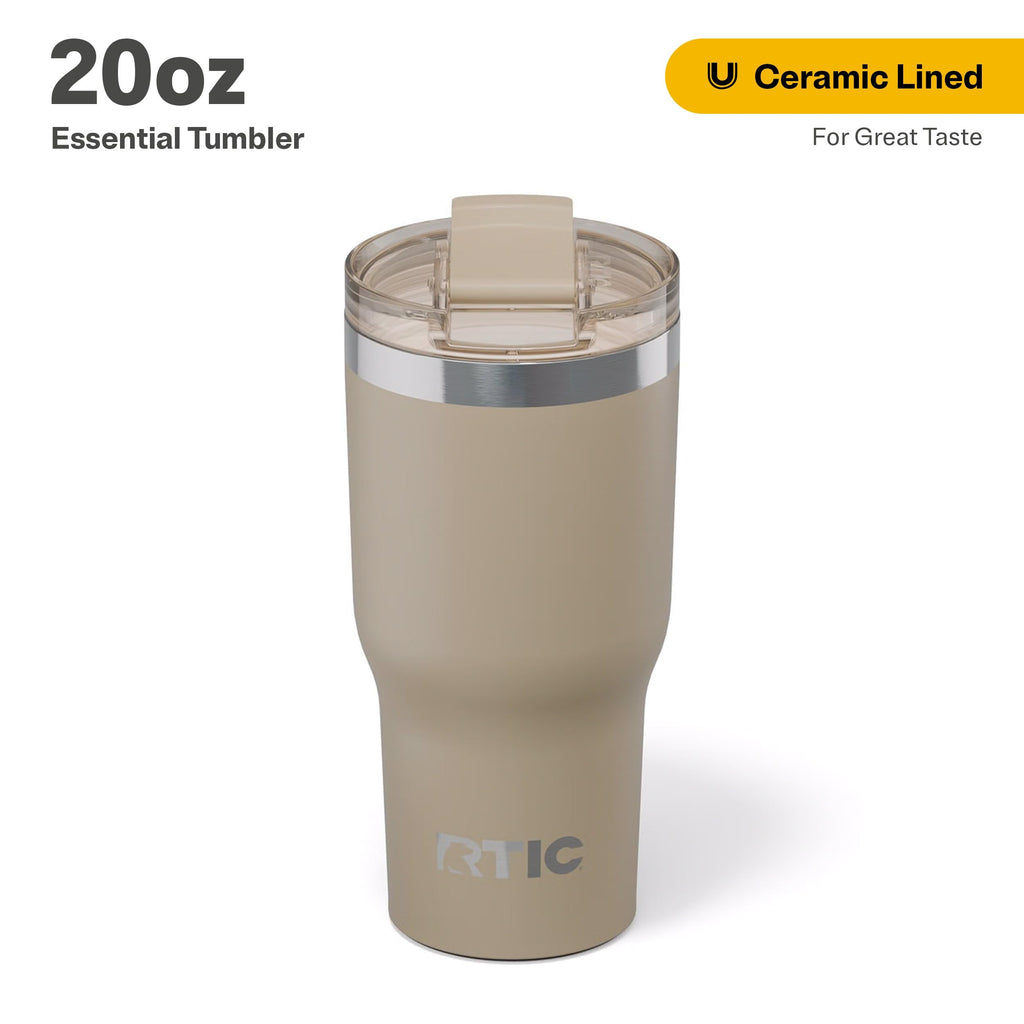 RTIC 20oz Essential Tumbler with Lid, Ceramic Lined, Beach