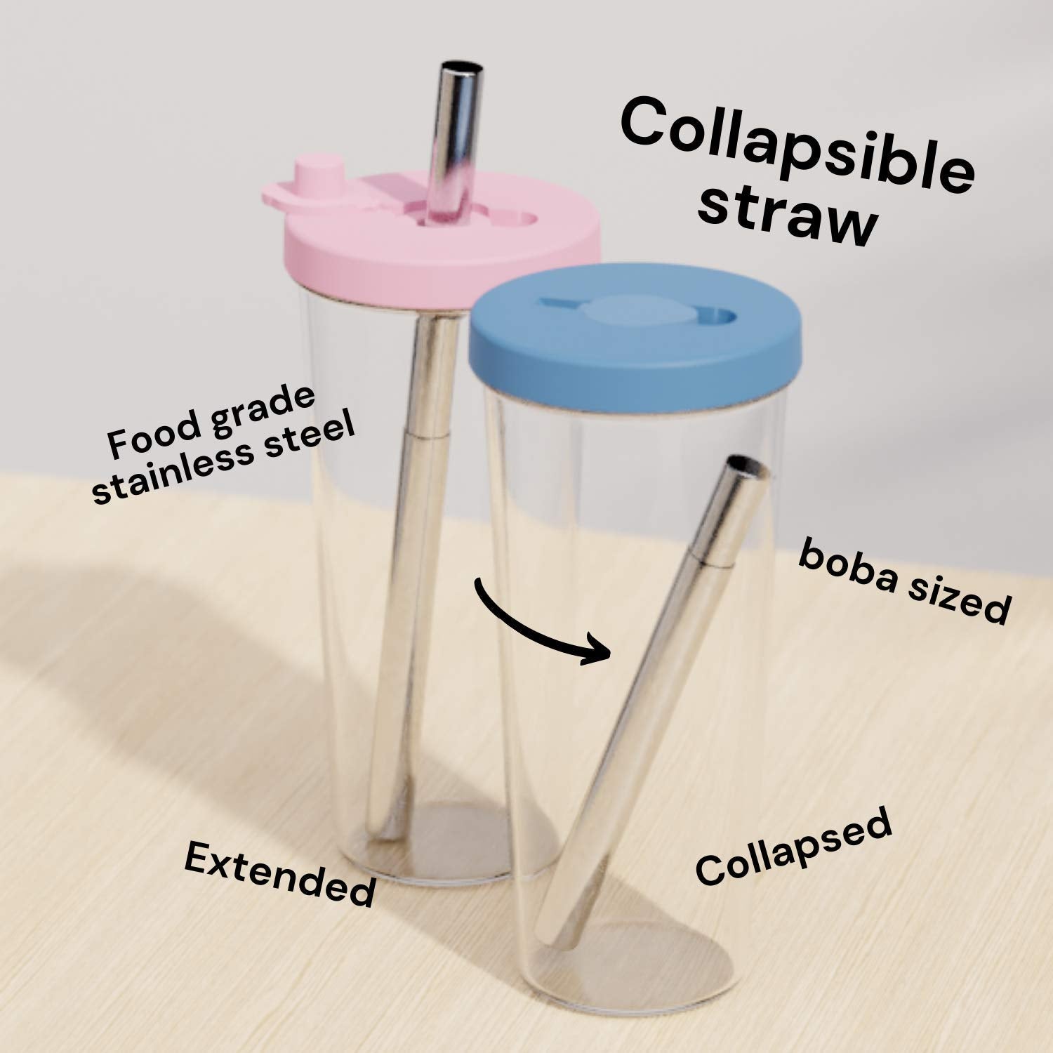 Dodoko Reusable 24 oz Boba Cup and Straw - White
