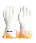LANON Wahoo Liquid Silicone Oven Mitts,Heat Resistant Gloves,White,M/8