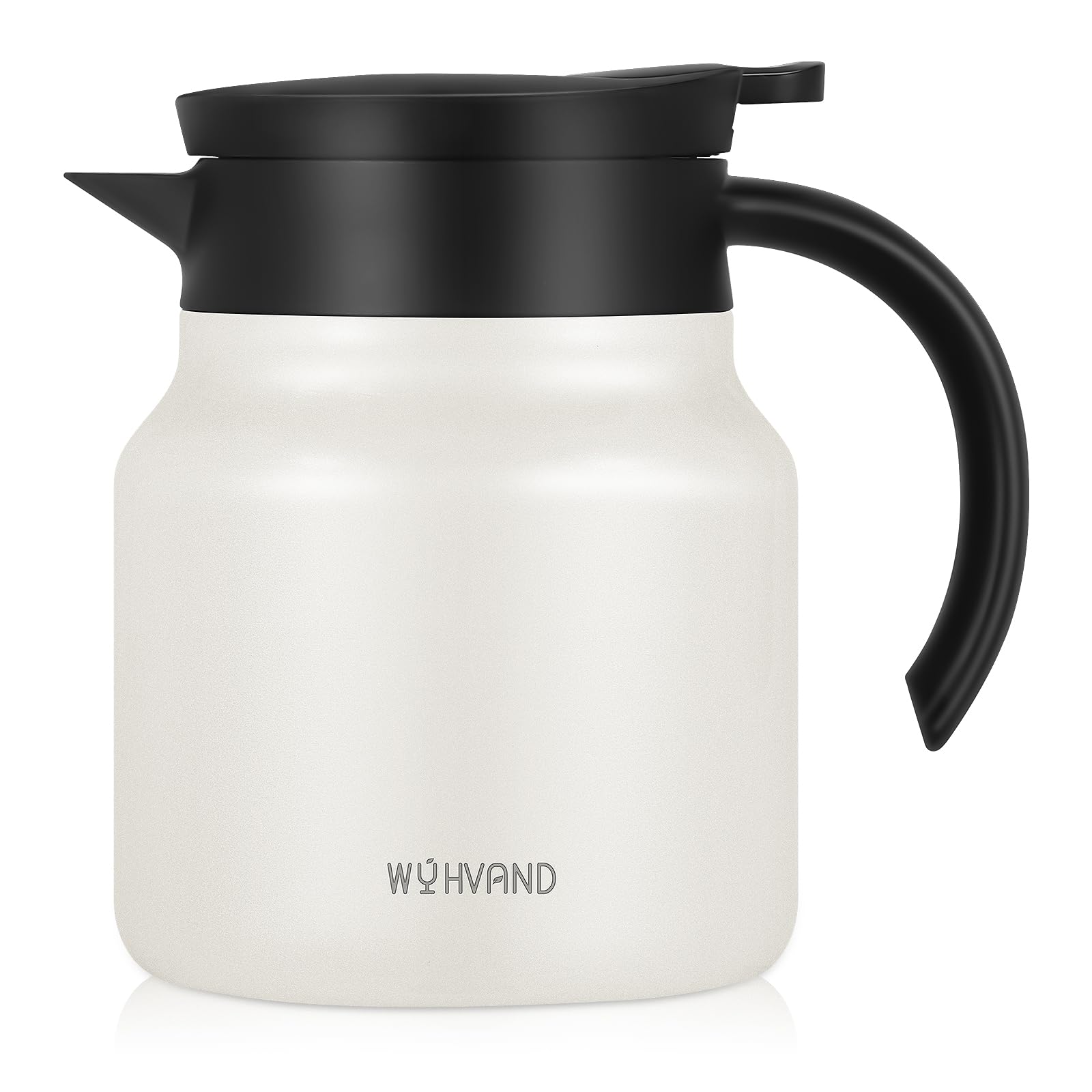 WYHVAND Small Insulated Coffee Carafe, 27 oz, Keeps Hot for 12H, Cream