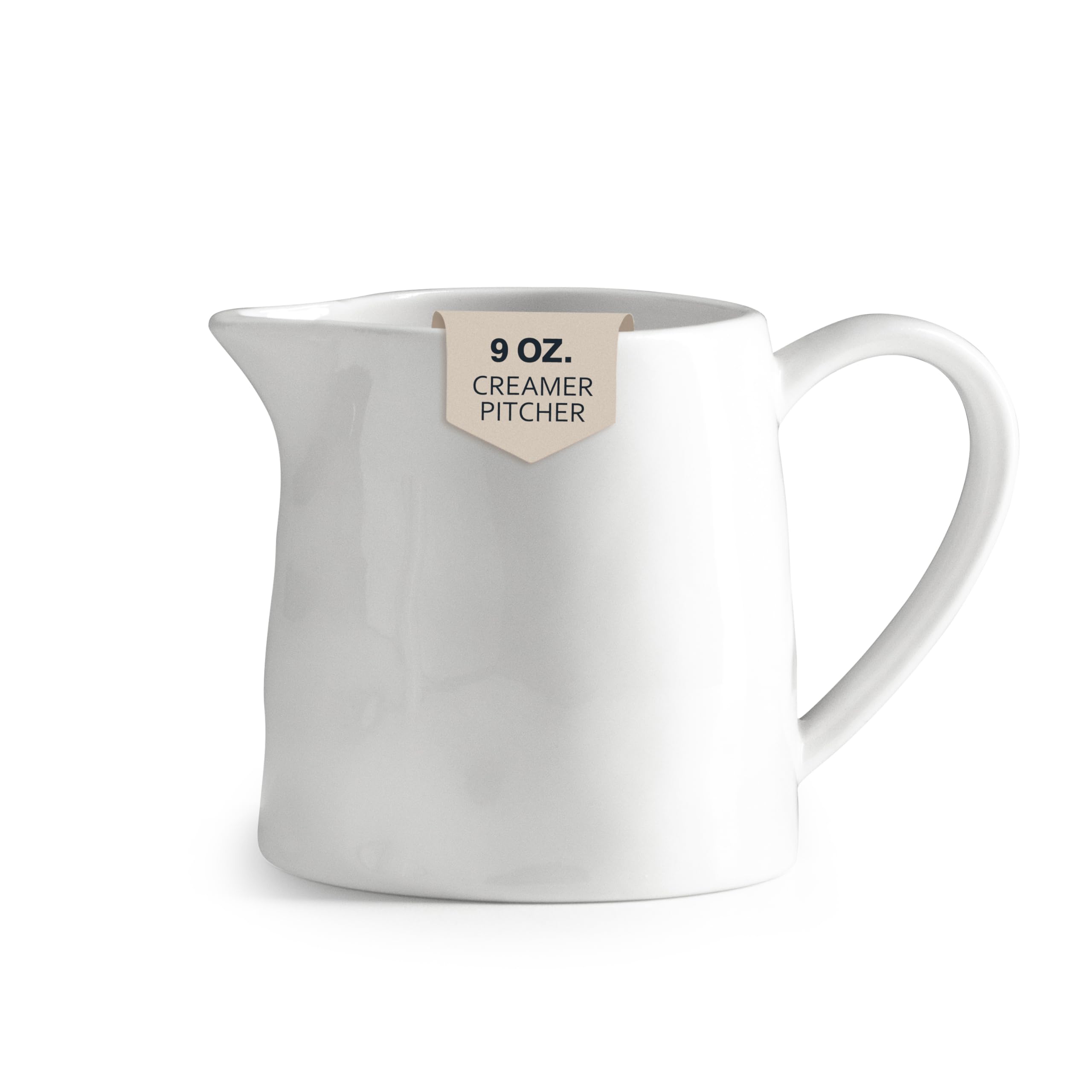 Creamer 9 OZ Creamer Pitcher, White Creamer with Handle, Porcelain Small Milk Pitcher, Coffee Farmhouse Kitchen Accessory