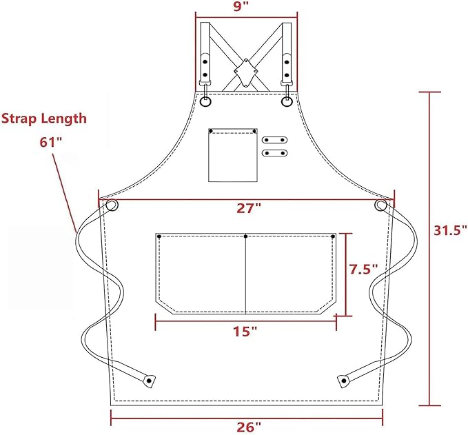AFUN Chef Aprons for Men Women with Large Pockets, Cotton Canvas Cross Back Heavy Duty Adjustable Work Apron, Size M to XXL (Greygreen)
