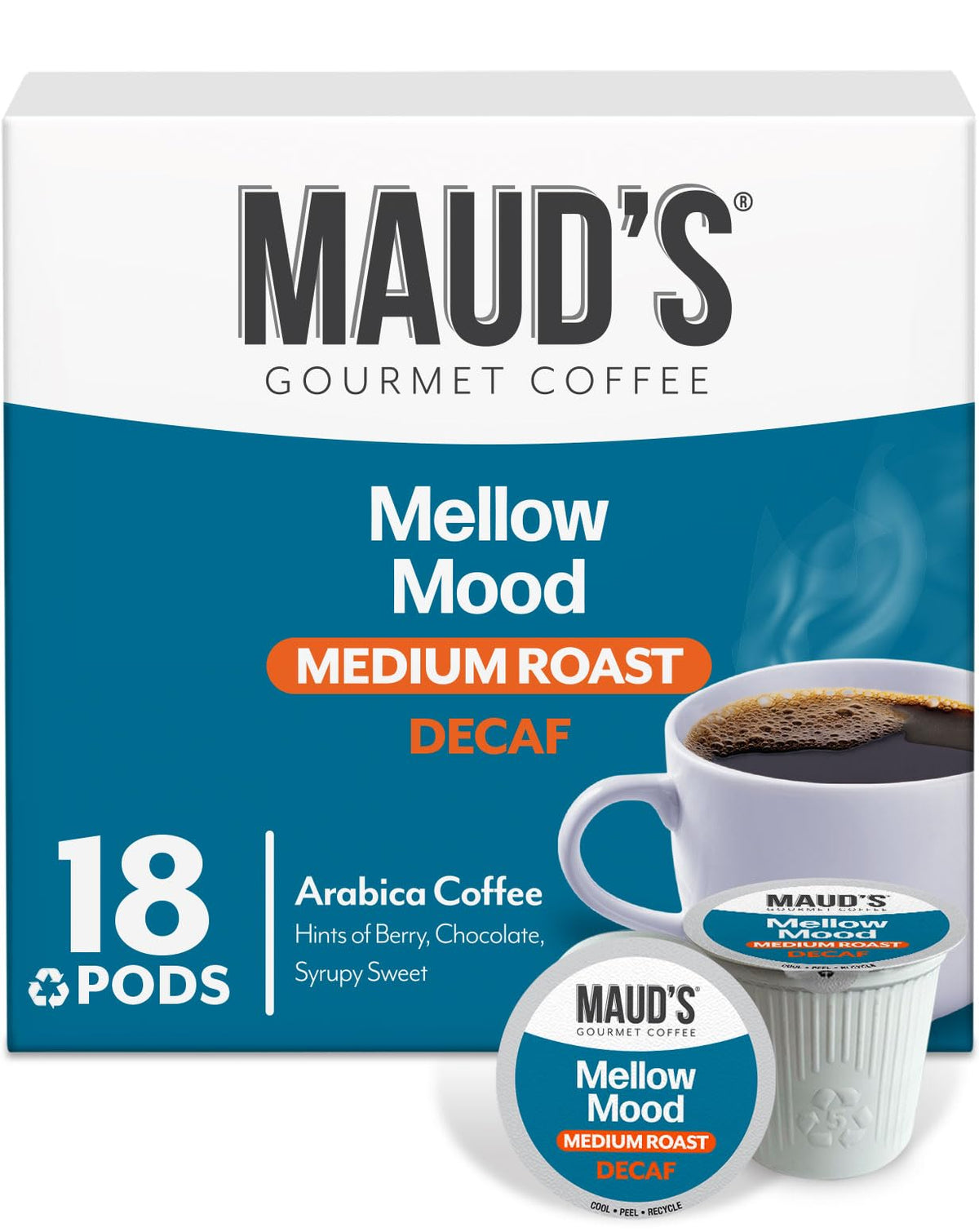 Maud’s Flavored Decaf Coffee Pods Variety Pack, 80ct
