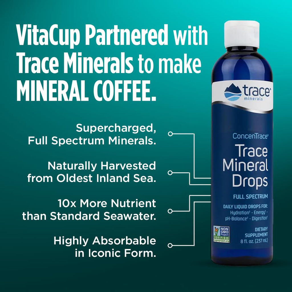 VitaCup Mineral Medium Dark Roast Ground Coffee, 60oz, 6 Bags