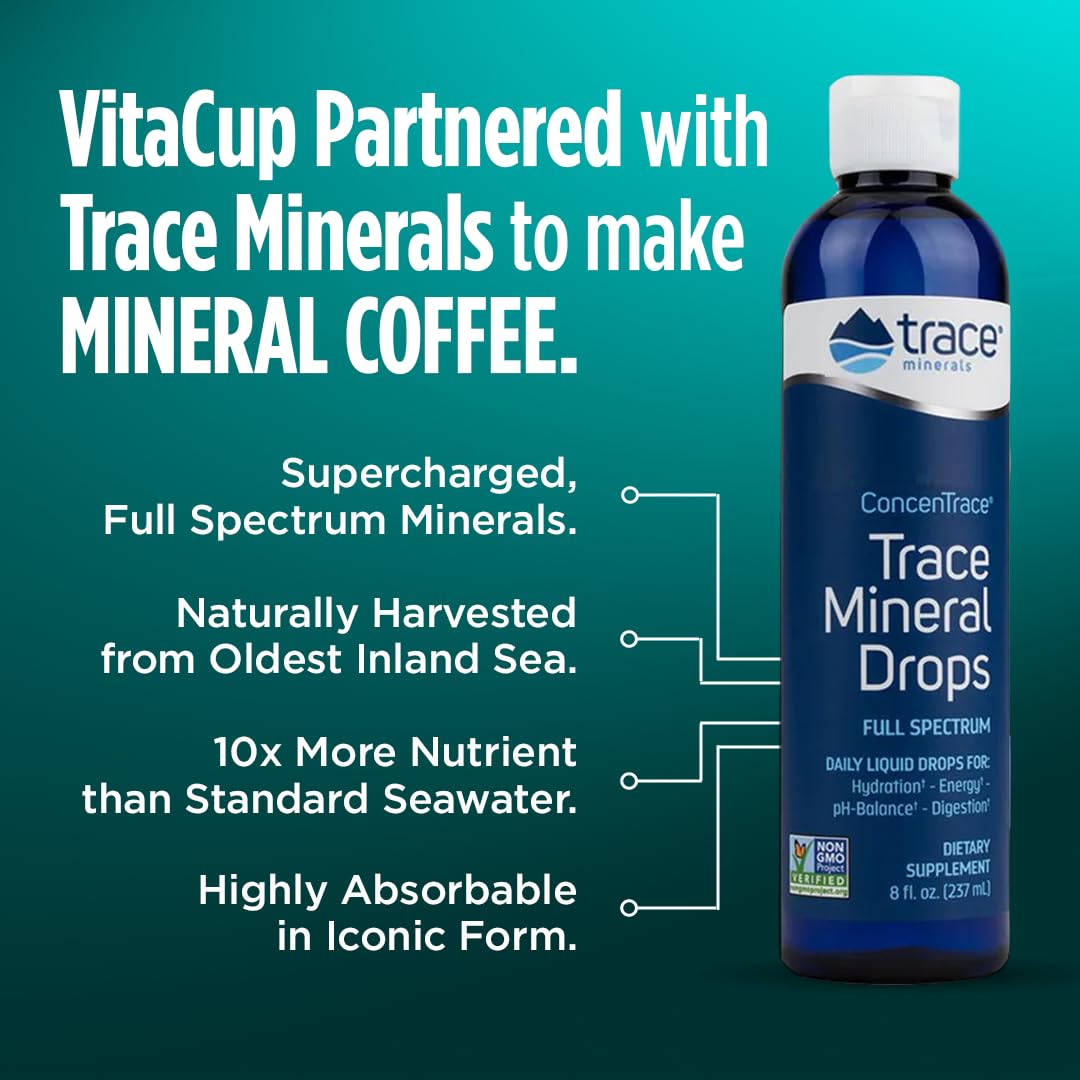 VitaCup Mineral Medium Dark Roast Ground Coffee, 60oz, 6 Bags