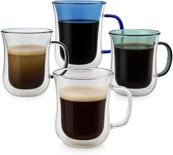 LEMONSODA Double Walled Colored Insulated Coffee Mugs, 10oz