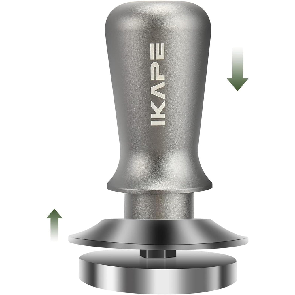 IKAPE 45mm Espresso Tamper, Premium Barista Coffee Tamper with Calibrated Spring Loaded, 100% Flat Stainless Steel Base Tamper for Espresso Machine