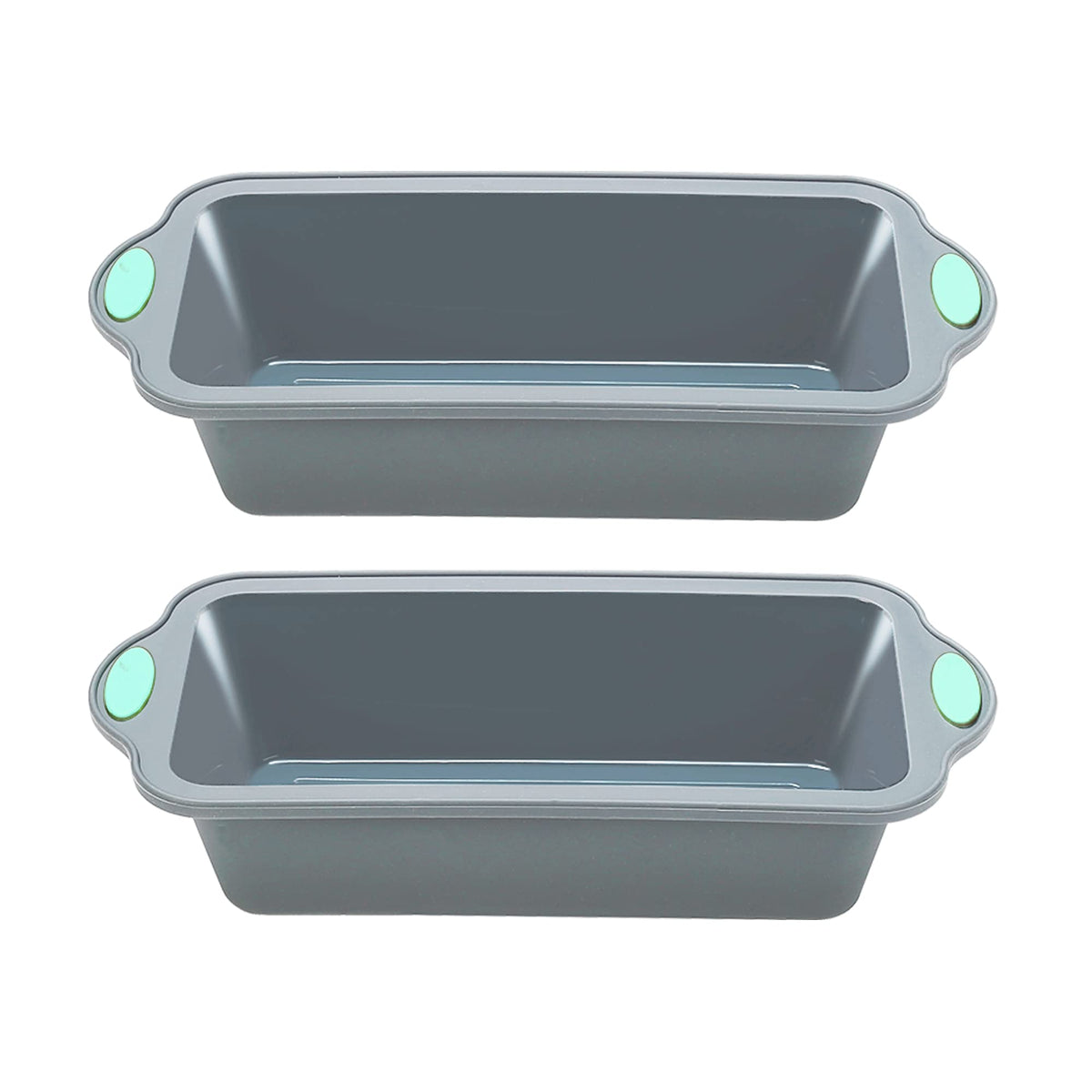 To encounter 8 in 1 Silicone Baking Set - 6 Cake Molds - 2 Silicone Baking Mat, Nonstick Cookie Sheet, Cake Muffin Bread Pan with Grips and Metal Reinforced Frame More Strength, Navy Blue