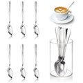 12 Pcs Mini Coffee Spoons with Holder 4.7 inch Demitasse Espresso Stainless Steel Spoon Tea Spoons set of 6 with Acrylic Cylinder Holder Small Coffee Spoon Silver for Cafe Bar Tea Party Home