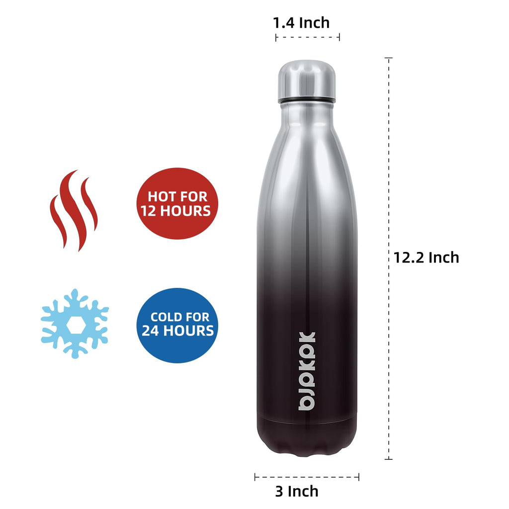 BJPKPK 25 oz Insulated Water Bottle, Stainless Steel Flask, Leak Proof