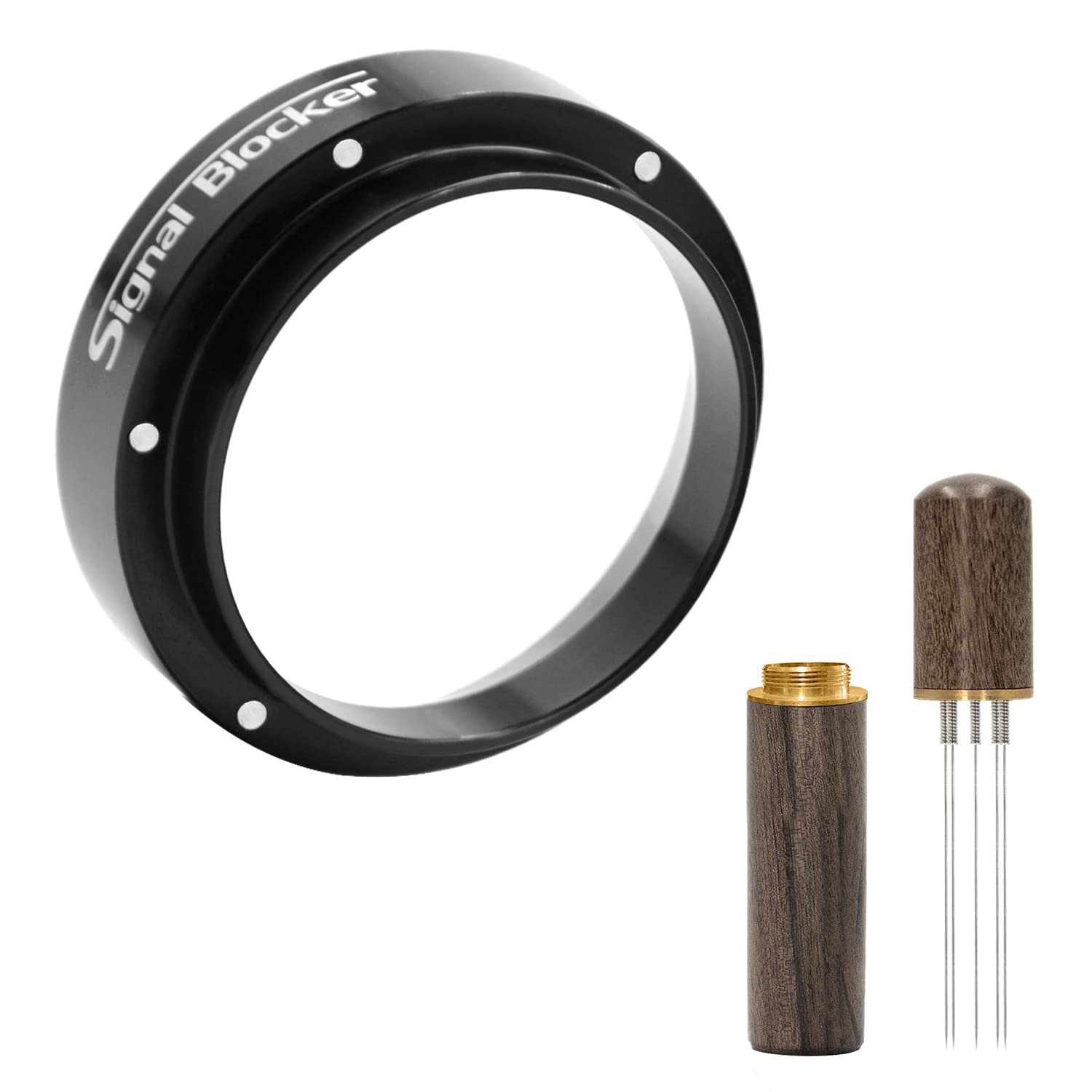 51mm Espresso Dosing Funnel: 51mm Portafilter Funnel Magnetic Coffee Dosing Ring Aluminium Metal | Espresso Machine Accessories Bundle Including Espresso WDT Tool