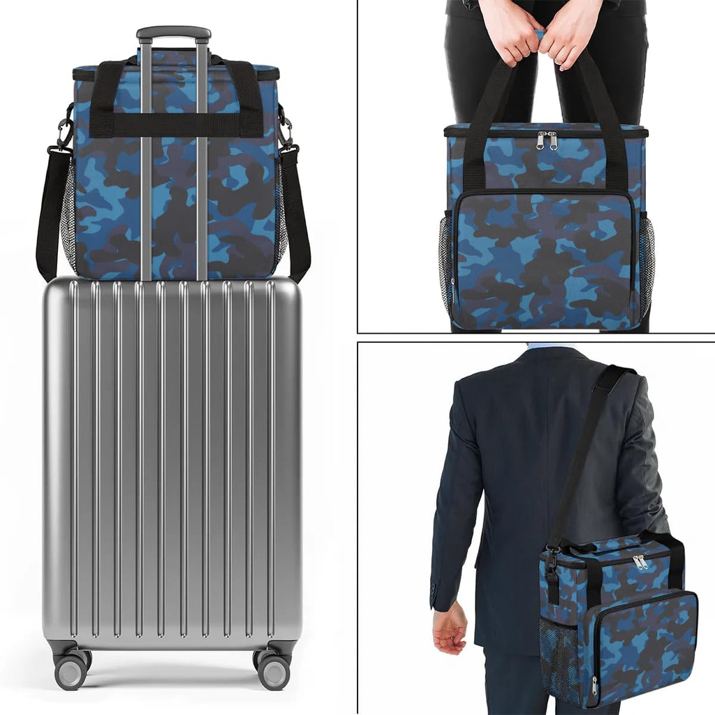 Camouflage Basket Coffee Maker Carring Bag Travel Carrying Storage Tote Bag Compatible with Keurig K-Mini or K-Mini Plus Portable Single Serve Coffee Brewer Case with Pockets for K-cup Pods