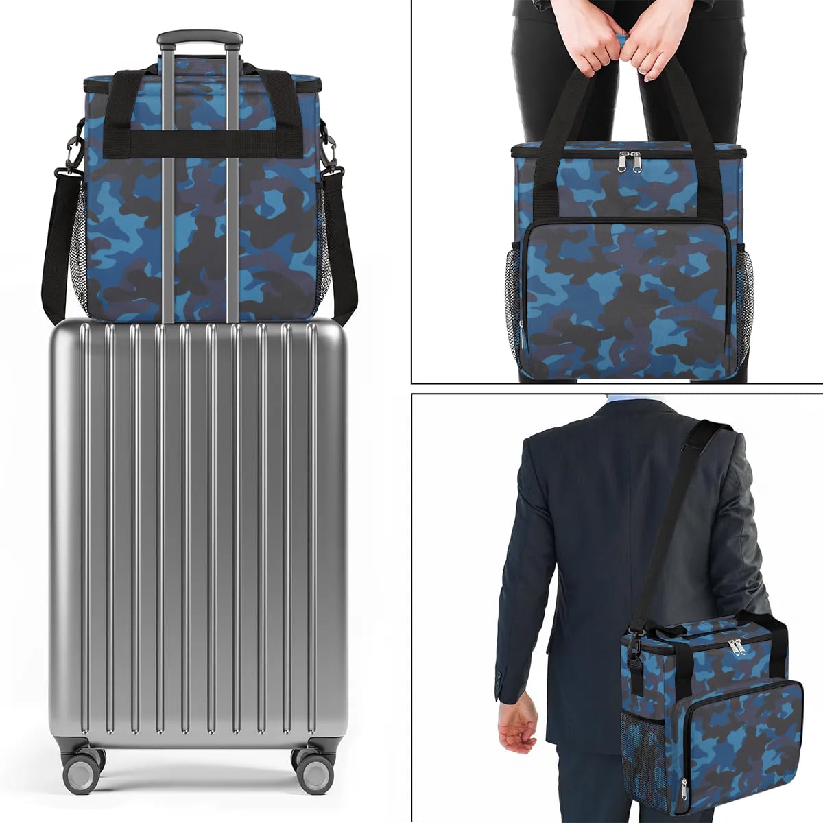 Camouflage Basket Coffee Maker Carring Bag Travel Carrying Storage Tote Bag Compatible with Keurig K-Mini or K-Mini Plus Portable Single Serve Coffee Brewer Case with Pockets for K-cup Pods