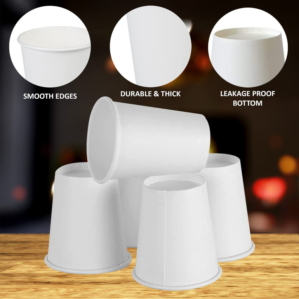 Smygoods White Disposable Paper Coffee Cups (10 OZ, 100 Count) For Hot Beverages, Tea, Espresso, Cocoa - To Go Drink Containers, Café & Office